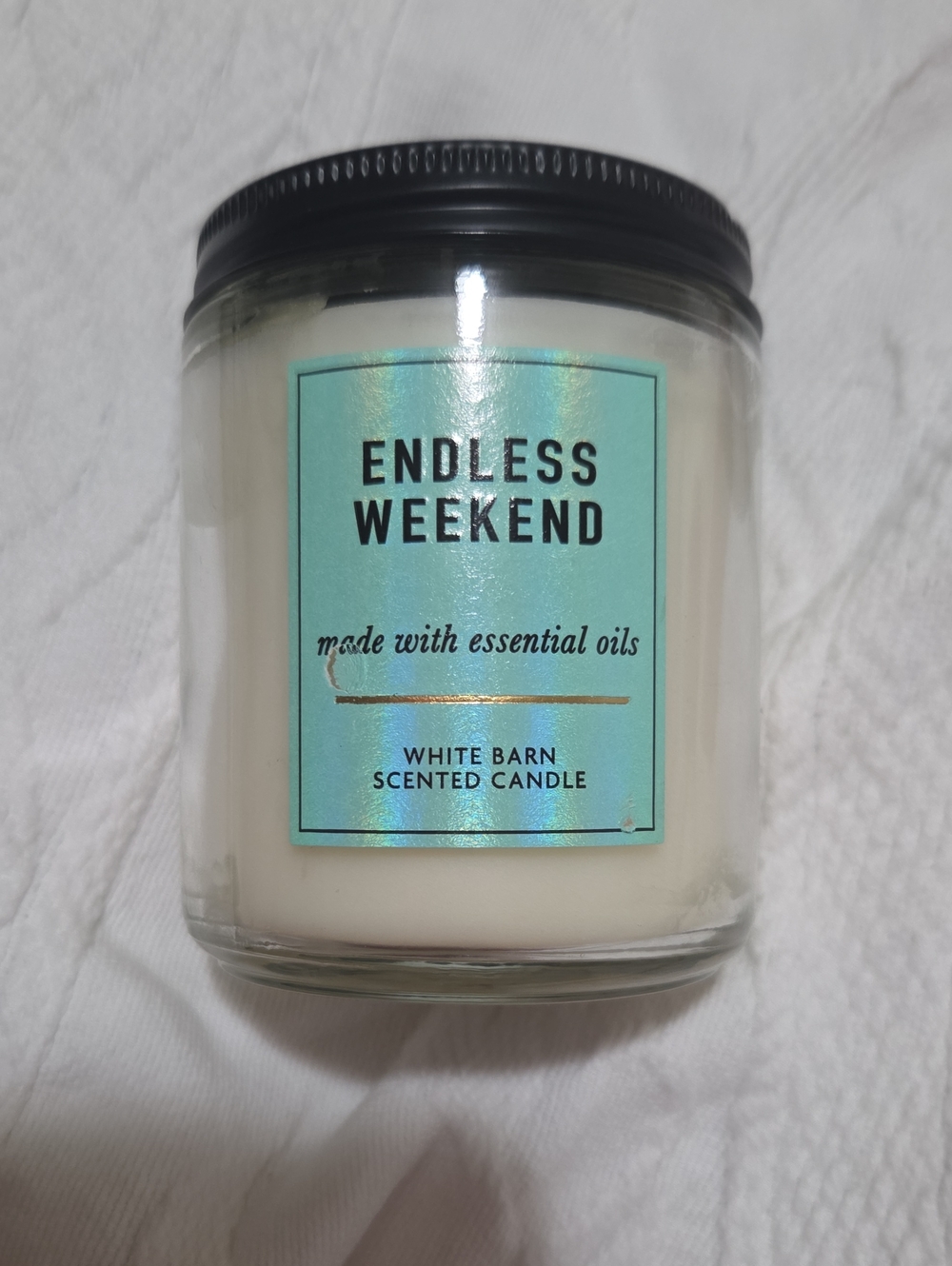New Endless Weekend White Barn Essential Oils Scented 1 Wick 7 Oz Candle